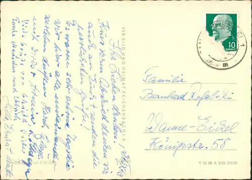 Saalfeld (Saale) Kreiskrankenhaus Georgius Agricola Krankenhaus DDR Postkarte 1963