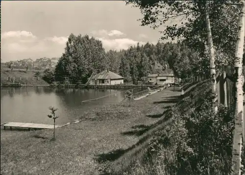 Triebes-Zeulenroda-Triebes Stadtteilansicht Partie Sommerbad Freibad Schwimmbad DDR Postkarte 1973