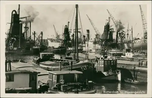 Foto Rotterdam Rotterdam Hafen, Dampfer, Kräne 1940 Privatfoto