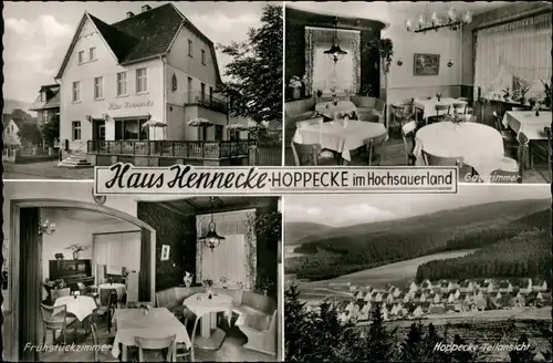 Hoppecke-Brilon (Sauerland) Haus Hennecke, Außenm  Frühstückzimmer 1962