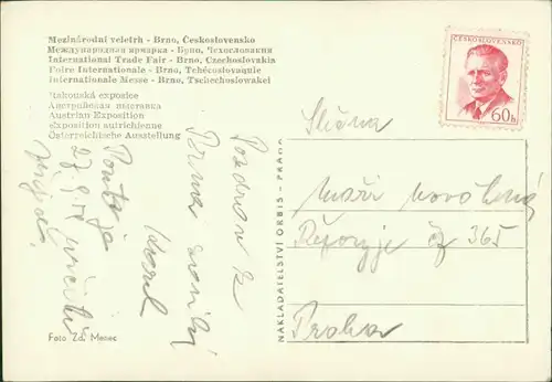 Postcard Brünn Brno östereichische Ausstellung - Halle Innen 1962