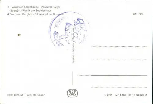 Ansichtskarte Burgk (Saale) Schloß Burgk MB 1981