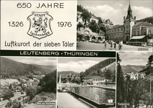 Ansichtskarte Leutenberg MB 650 Jahre Markt, Schwimmbad 1976