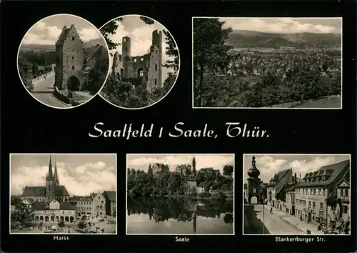 Ansichtskarte Saalfeld (Saale) Stadtteilansichten 1960