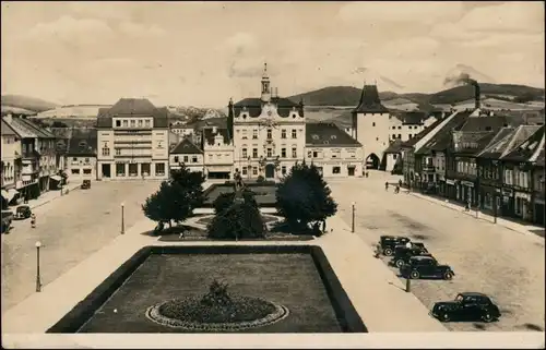 Postcard Beraun (Böhmen) Beroun Marktplatz - Geschäfte 1953