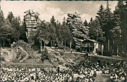 Ehrenfriedersdorf Naherholungsgebiet Greifensteine Naturbühne DDR Postkarte 1959