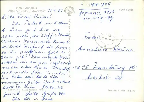 Ansichtskarte Sitzendorf Partie am Hotel Annafels DDR Postkarte 1972