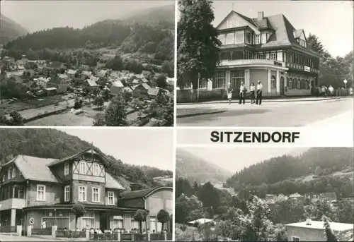 Sitzendorf Mehrbild-AK Ortsansicht DDR HO-Hotel Zur Linde uvm. 1984