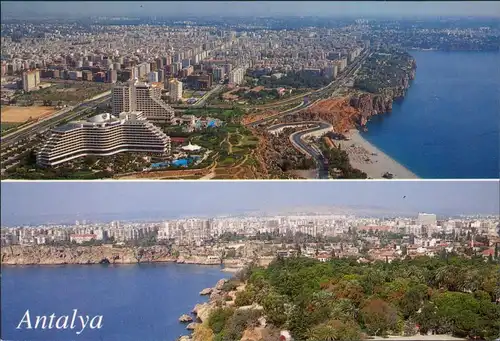 Antalya Stadtteilansicht Aerial View AK mit 2 Luftaufnahmen 1980