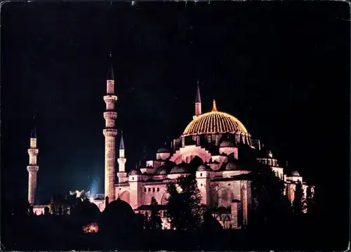 Istanbul Konstantinopel | Constantinople Süleymaniye Mosque Moschee  Nacht 1970