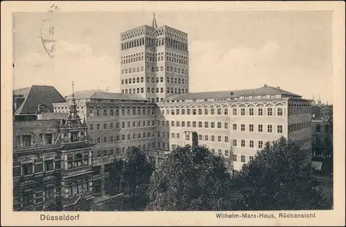 Ansichtskarte Düsseldorf Wilhelm-Marx-Haus - Rückansicht 1924