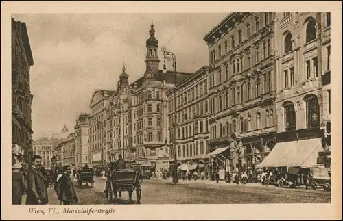 Ansichtskarte Wien Mariahilferstraße - Kutschen 1922