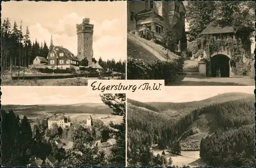 Ansichtskarte Elgersburg DDR Mehrbild-AK 4 Echtfoto-Ansichten 1961