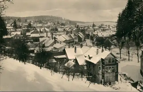 Friedrichroda Panorama-Ansicht Blick Wohnhäuser im Winter DDR 1962/1960