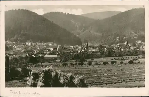 Friedrichroda Panorama-Ansicht Fernansicht Thüringer Wald DDR Postkarte 1955