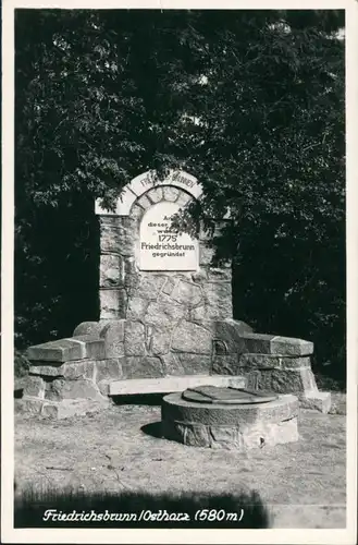 Friedrichsbrunn Umland-Ansicht Gedenk-Brunnen DDR Echtfoto-AK 1971