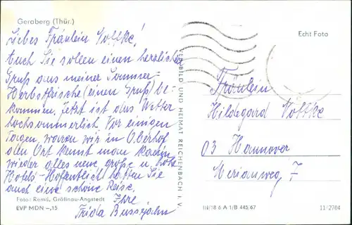 Ansichtskarte Geraberg Panorama-Ansicht Postkarte DDR Totalansicht 1967