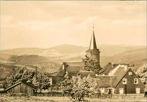 Ansichtskarte Masserberg Panorama-Ansicht Ansicht Blick Dorfmitte Kirche 1968
