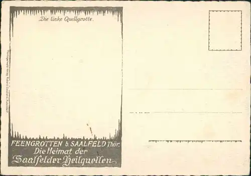 Ansichtskarte Saalfeld (Saale) Feengrotten Heilquelle Grotte Innenansicht 1930