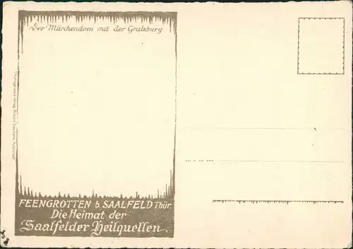 Saalfeld (Saale) Feengrotten Heilquelle Grotte Märchendom Gralsburg 1930