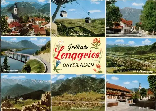 Lenggries Gruss-aus- t 8 color Echtfoto-Ansichten 1975