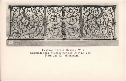 Ansichtskarte Wien Museum - Schmiedeeisen St. Veit 1928