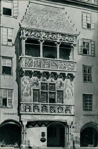 Innsbruck Goldenes Dachl  rückseitig Anton Reiter Reklame-Eindruck 1950