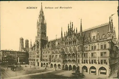 Ansichtskarte München Marienplatz, Rathaus 1922