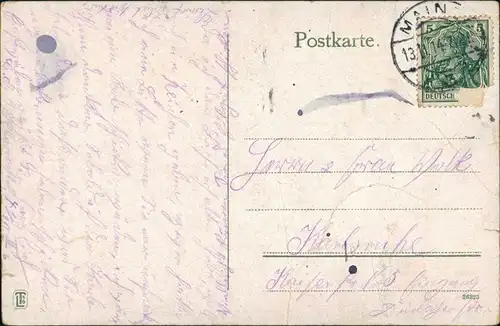 Ansichtskarte Mainz Gutenberg-Denkmal 1916