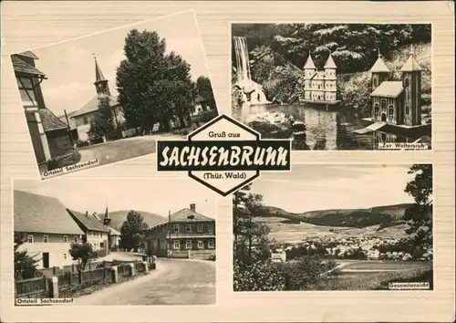 Sachsenbrunn DDR Mehrbild-AK, Ortsteile, Gesamtansicht, Zur Waltersruh 1966