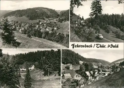 Fehrenbach DDR Mehrbild-AK mit 4 Echtfoto-Ansichten Thüringer Wald 1975/1974