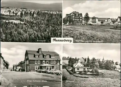 Masserberg DDR Mehrbild-Postkarte Ernst-Thälmann-Str., FDGB Erholungsheim  1981