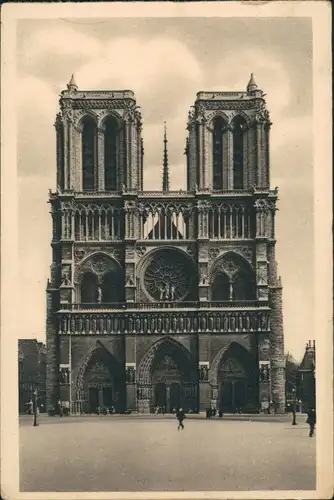 CPA Paris Kathedrale Notre-Dame Frontansicht 1925