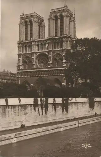 CPA Paris L'Eglise Notre-Dame/Kathedrale Notre-Dame mit Saine 1935