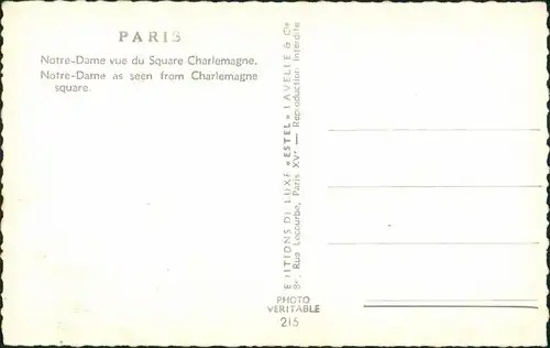 CPA Paris Notre-Dame vue du Square Charlemagne. 1960