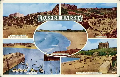 Newquay Cornish Riviera, Great Western & Headland Hotel,  Harbour 1980