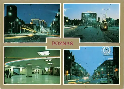 Postcard Posen Poznań 4 Bild Straßen - Stadt 1988