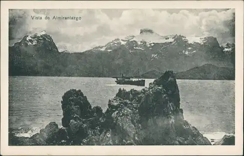 Almirantazgo Fjord (Feuerland, Chile, Argentinien) Vista de Almirantazgo Fjord/Rare Vintage Postcard Isla Grande de Tierra del Fuego 1930