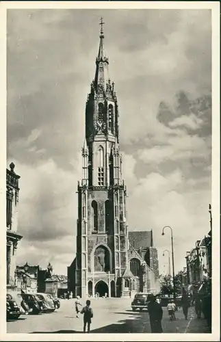 Postkaart Delft Delft Neue Kirche/Nieuwe Kerk Autos Cars 1950