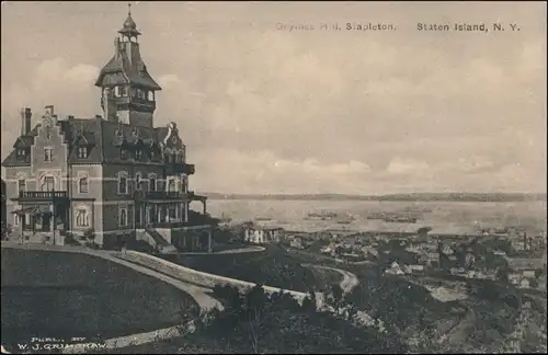 Postcard Staten Island Grymes Hill Stapleton 1913
