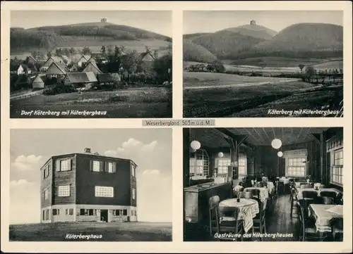 Ansichtskarte Lügde (Westfalen) 4 Bild: Köterberg Berghaus - Innen 1938