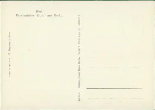 Ansichtskarte Kiel Persianische Häuser am Markt 1932