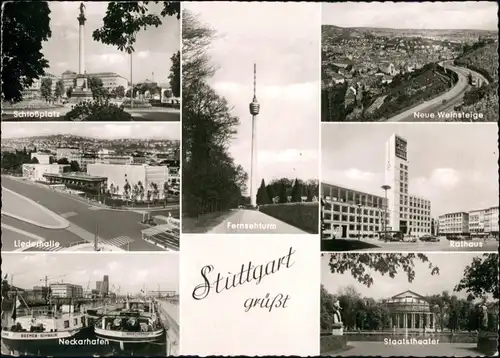 Ansichtskarte Stuttgart MB: Liederhalle, Plätze, Straßen 1961