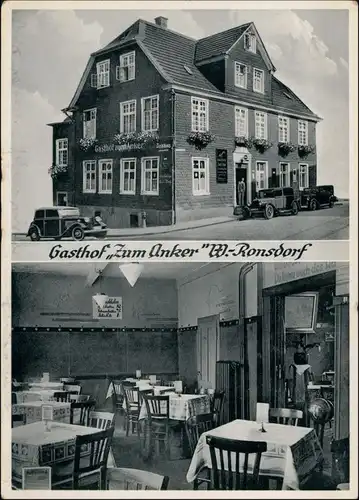 Ansichtskarte Ronsdorf-Wuppertal 2 Bild: Gasthaus zum Anker - Gastraum 1936