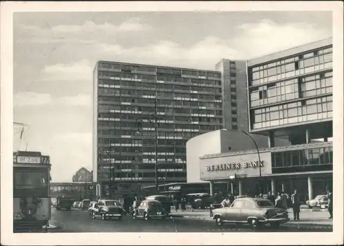 Charlottenburg-Berlin Budapesterstraße ASuto Straßenbahn Berliner Bank 1968