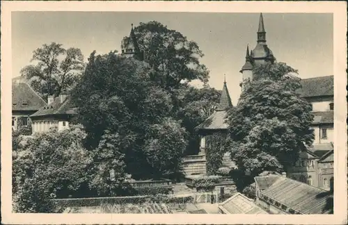 Teplitz-Schönau Teplice Schloss Schlossgarten Castle Parc Postcard 1930