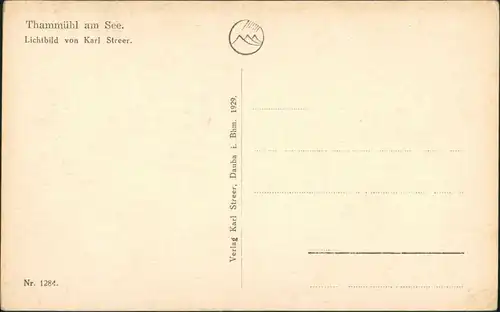 Thammühl-Hirschberg am See Staré Splavy Doksy Panorama-Ansicht Dorf  1930/1929