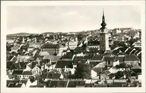 Trebitsch Třebíč Panorama-Ansicht Dächer-Blick zur Kirche 1950