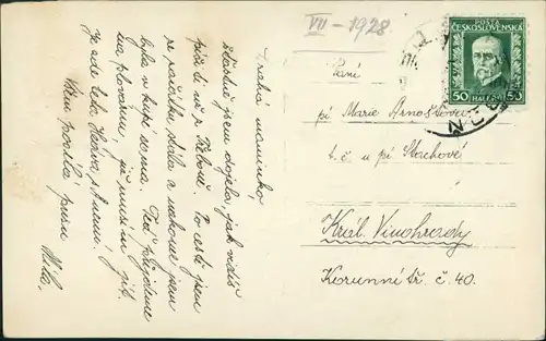 Postcard Třeboň Morovy Sloup, Strasssen Partie Personen Denkmal 1928