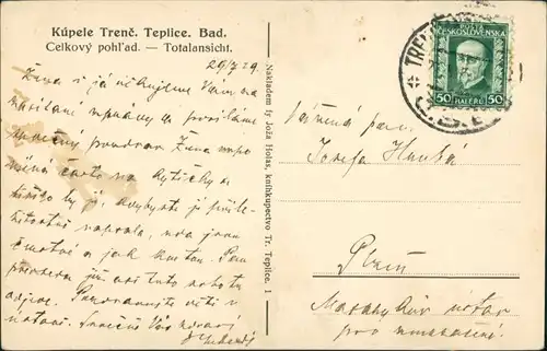 Trentschin-Teplitz Trenčianske Teplice Trencsénteplic Kúpele Trenč Teplice 1929